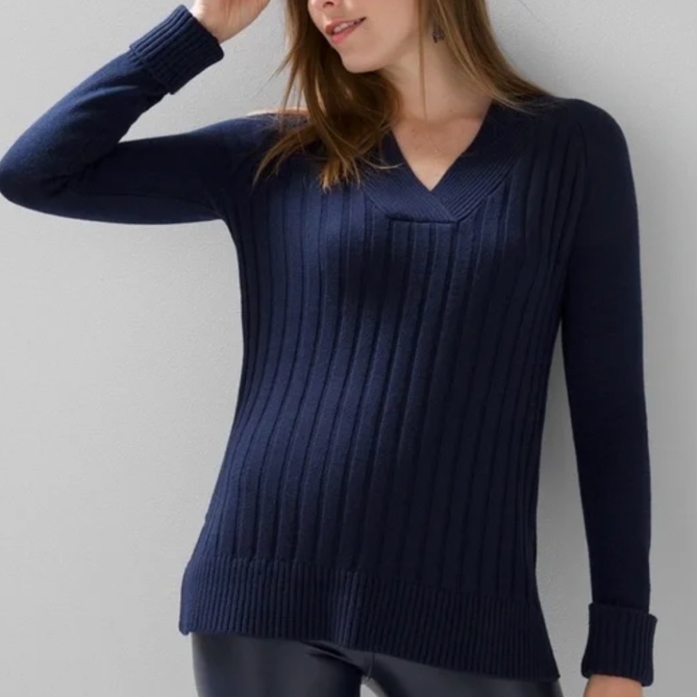 WHBM Long-Sleeve Ribbed Tunic Sweater NWT Size M